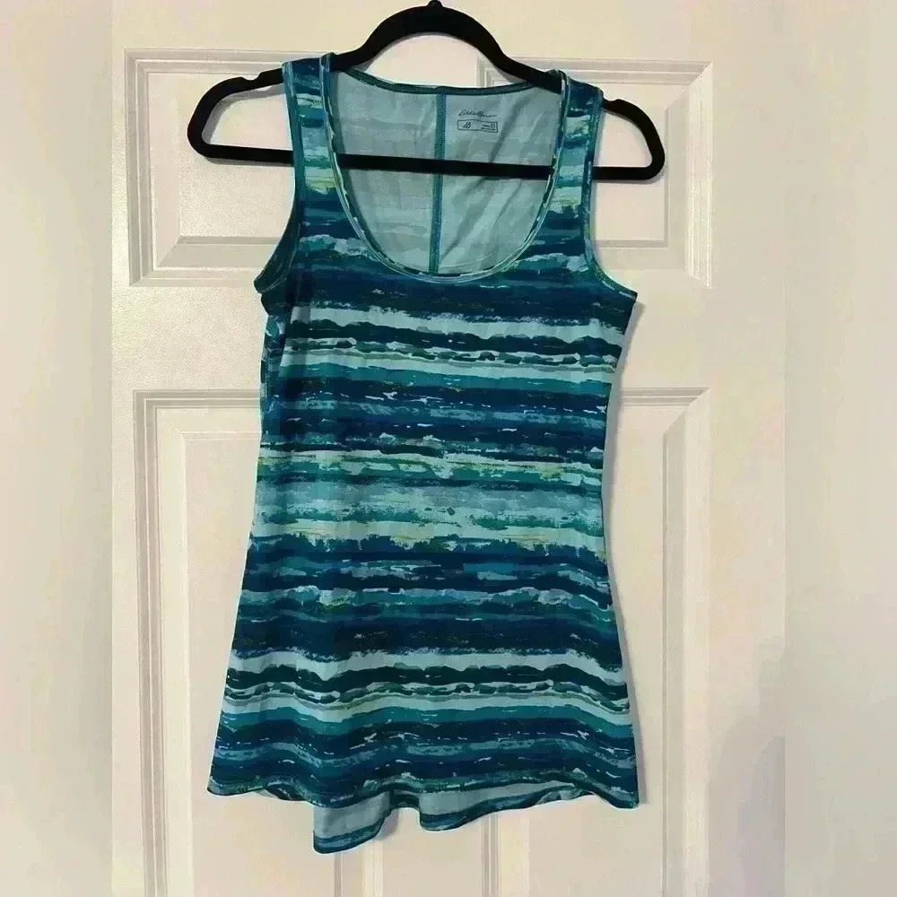 Eddie Bauer | Blue Striped Workout Athleisure Tank | Size XS